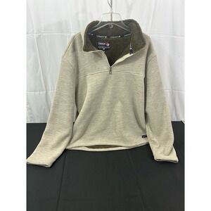Canada Weathergear Mens XXL Oatmeal Beige Sherpa Lined 1/4 Zip Fleece Pullover
